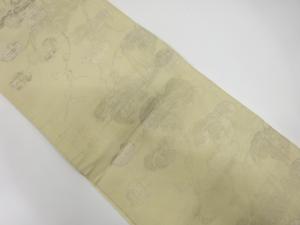 アンティーク　紗　蔦の葉模様織り出し袋帯（材料）